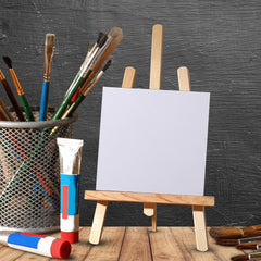 Urbane Home Blank Cotton Canvas Boards for Painting "15x15" CM Pack of 6 (White)
