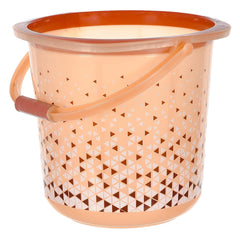 Kuber Industries Tinted Print Plastic Bucket for Home/Kitchen/Office/with Handle, 18 Litre (Brown)-46KM0338, Standard
