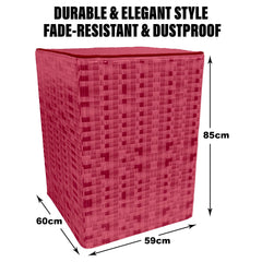 Heart Home Washing Machine Cover | Shelf Check Washing Machine Cover | Soft PVC | Top Load Fully-Automatic Washing Machine Cover | Maroon