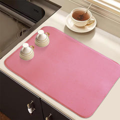 Heart Home Dish Dry Mat | Microfiber Drying Mat | Reversible Kitchen Drying Mat | Absorbent Mat | Kitchen Dish Dry Mat | 38x50 | Pack of 2 | Pink & Red