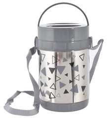 Kuber Industries Designer Insulated Stainless Steel Lunch Box with 4 Container (Grey)-HS42KUBMART25115, 1
