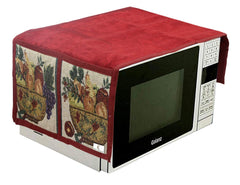 Kuber Industries King and Queen Design Velvet Oven Top Cover - Maroon (CTKTC03346)