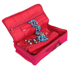 Kuber Industries Brocade Silk Jewellery Kit, Pink (CTKTC586)