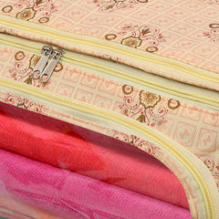 Kuber Industries Floral Print Non-Woven Saree cover With Large Pocket For Saree, Lehenga, Suit & Transparent Window, Pack of 2 (Pink) 54KM4165