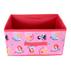 Kuber Industries Disney Princess Drawer Storage Box | Non Woven Clothes Organizer For Toys | Storage Box for Books | Storage Box with Handle | Pink