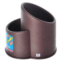 Heart Home Multiuses Plastic Holder/Stand for Kitchen, Bathroom, Office Desk, Living Room Uses with 2 Section (Black)-46HH0412