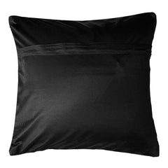 Heart Home Cushion Cover | Sofa Cushion Covers | Embossed Square Cushion Covers | Jute Cushion Covers | Flower Print Couch Cushion Covers | Set of 5 | 16 Inch | Black