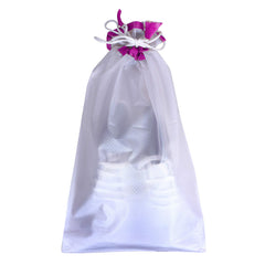 Kuber Industries 6 Piece Waterproof PVC Travel Shoe Cover, String Bag Organizer, White -CTMTC039538