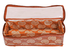 Kuber Industries Multipurpose Carry Design Laminated 1 Rod Bangle Box/Organizer/Case With Tranasparent Top (Orange)-47KM01