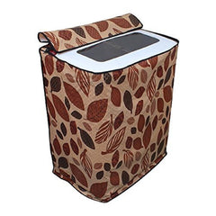 Kuber Industries Leaf Design PVC Semi Automatic Washing Machine Cover - Brown