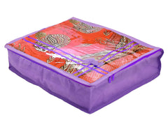 Heart Home Non-Woven Single Saree Cover With Tranasparent Top- Pack of 3 (Purple)-44HH0335