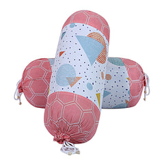 Kuber Industries Cotton Geometric Pattern Attractive Bolster Cover with Drawstring for Home Décor,Set of 4 (Multiclour)