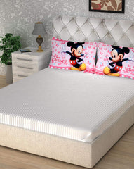 Kuber Industries Disney Printed Comfort Microfiber Filled Pillow for Bed Room, 16"x24" (Pink)-KUBMART15935