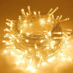 Heart Home LED String Lights | Diwali Rice Lights | Christmas Home Decoration Lights | Serial Bulbs String Lights | Lights for Décoration | 10 MTR | Pack of 2 | Warm White