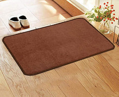 Heart Home Microfiber Anti Slip 4 Pieces Door Mat 22"x14", Brown CTHH02749