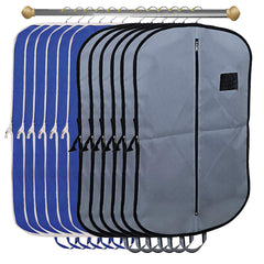 Kuber Industries 12 Pieces Foldable Non Woven Men's Coat Blazer Suit Cover (Grey & Royal Blue) -CTKTC41839