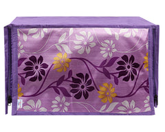 Heart Home Multiuses Polyester Floral Print Microwave Oven Cover for Home & Kitchen 20 LTR. (Purple) 52HH4026