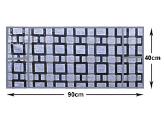 Kuber Industries Check Printed PVC Decorative Microwave Oven Top Cover with 4 Utility Pockets (Grey), Standard, (49KM0573)