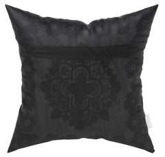 Kuber Industries Flower Design Velvet Pillows Covers for Couch Bed Sofa, Soild Soft Cushion Case, 16x16 Inches- Pack of 5 (Black)
