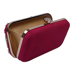 Kuber Industries Velvet 1 Piece Women’s Clutch Purse (Pink) -CTKTC7203