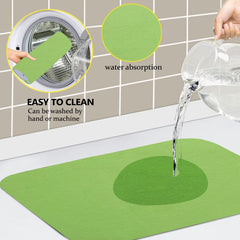 Heart Home Dish Dry Mat | Microfiber Drying Mat | Reversible Kitchen Drying Mat | Absorbent Mat | Kitchen Dish Dry Mat | 38x50 | Pack of 2 | Light Purple & Green