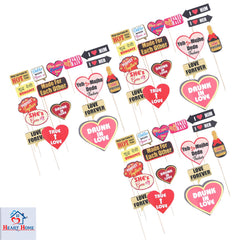 Heart Home Party Photo Props | Cardboard Cupcake Picks |Decorations Supplies for Farewell | Birthday Party | Theme Cupcake Topper | 45 Pieces | PP-8033 | Multicolor