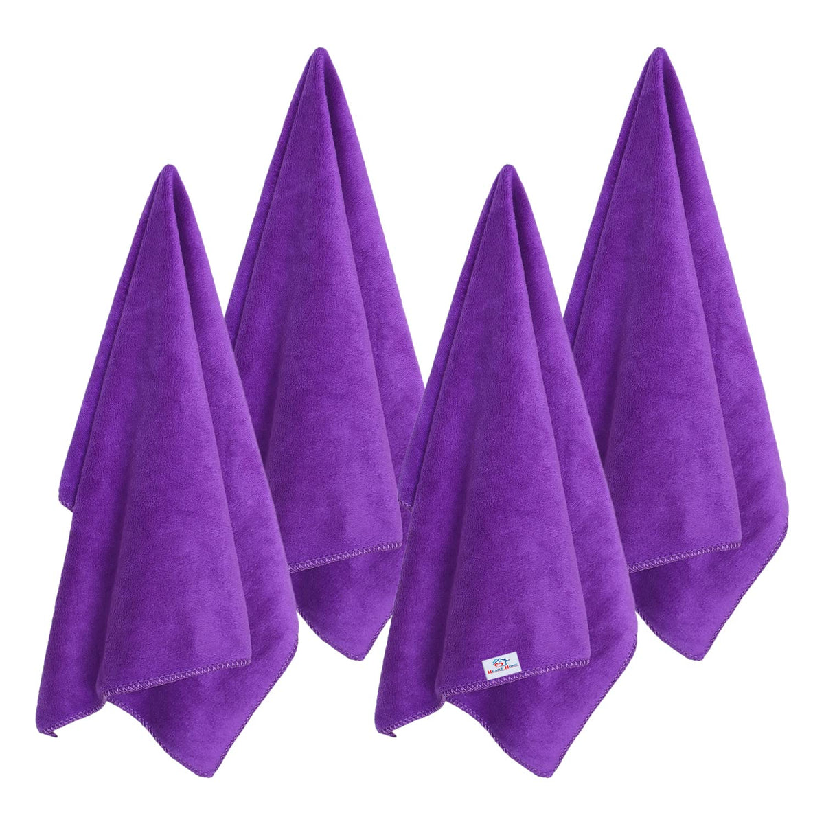 Heart Home Cleaning Cloths|Microfiber Highly Absorbent Wash Towels for Kitchen,Car,Window,24 x 16 Inch,Pack of 4 (Assorted)