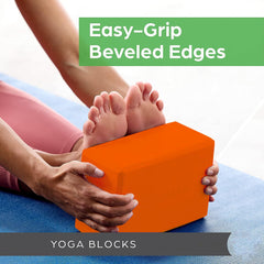 Homestic High-Density Yoga Block|Lightweight & Portable Yoga Brick|Improve Strength & Flexibility (Orange)