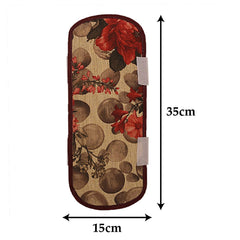 Kuber Industries Leaf Design Jute 2 Piece Fridge Handle Cover - Multicolour (CTKTC01119)