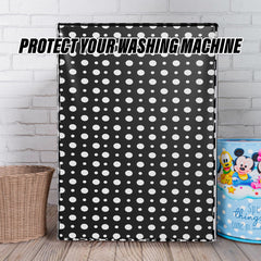 Heart Home Washing Machine Cover | Dot Print Washing Machine Cover | PVC | Front Load Washing Machine Cover | Black