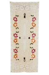 Heart Home Flower Design Dressing Mirror Cover (White & Orange)-44HH0183