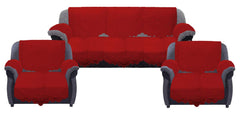Kuber Industries Circle Design Cotton 5 Seater Sofa Cover with 6 Pieces Arms Cover and 1 Center Table Cover Use Both Side (Set Of17, Maroon)-KUBMART11995, Standard