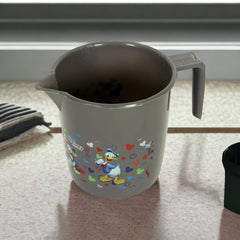 Heart Home Disney Team Bathroom Mug | Plastic Bath Mug for Bathroom | Mug for Bathroom | Mug for Toilet | Washroom Jug | 111 Bath Mug | 1 LTR | Pack of 4 | Gray