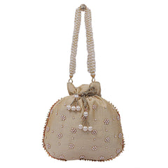 Kuber Industries Silk 1 Piece Women Potli Bag (Gold) -CTKTC07258