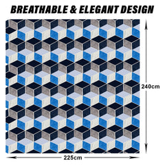 Heart Home Bedsheet | Cotton Double Bedsheet with 2 Pillow Covers | 144 TC Zig Zag Design Bedsheet for Bedroom | Bedsheet for Living Room | 90x100 Inch | Blue