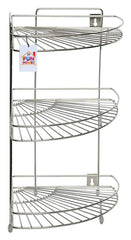 Fun Homes Stainless Steel Multipurpose Storage Kitchen Corner Rack/Stand/Shelf (Silver)