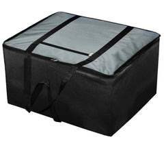 Kuber Industries Small Size Lightweight Foldable Rexine Jumbo Underbed Storage Bag with Zipper and Handle (Grey and Black)
