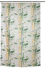 Kuber Industries CTKTC33772 Microfibre Bamboo Design Waterproof PVC Shower Curtain with 8 Hooks (Standard, 54 inch x 84 inch, Green)