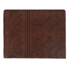 Kuber Industries Circle Printed Home Decorative Luxurious 4 Seater Cotton Center Table Cover/Table Cloth, 40"x60" (Dark Brown)-44KM010