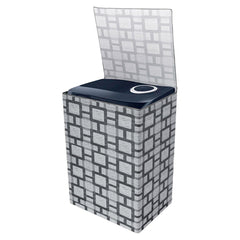 Heart Home Washing Machine Cover | Big Check Washing Machine Cover | Soft PVC | Top Load Semi-Automatic Washing Machine Cover | Gray
