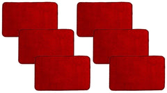 Kuber Industries CTKTC046237 Microfiber Anti Slip Door Mat (Red) 6 Pieces