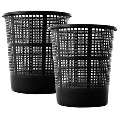 Heart Home Mesh Design Plastic Dustbin/Garbage Bin, 5Ltr.- Pack of 2 (Black)-47HH0776