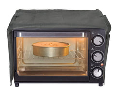 Heart Home Velvet Flower Printed Microwave Oven Cover, Dustproof Machine Protector Cover,20 LTR. (Black)-HS43HEARTH26064