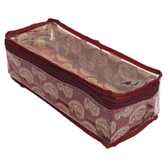 Kuber Industries Multipurpose Carry Design Laminated 1 Rod Bangle Box/Organizer/Case With Tranasparent Top (Maroon)-47KM073