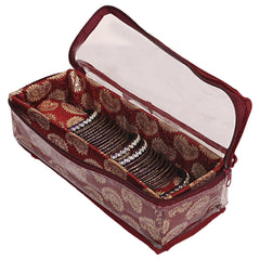 Kuber Industries Multipurpose Carry Design Laminated 1 Rod Bangle Box/Organizer/Case With Tranasparent Top (Maroon)-47KM073