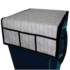Kuber Industries FRIDGECOVERFR0253 Cotton Refrigerator Top Cover Set (Grey, Standard)
