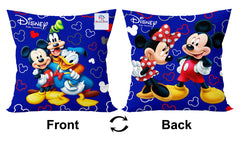 Heart Home Disney Printed Microfiber Filled Floor Cushion, Decorative Throw Pillow, Home Decor Pillow, Sofa/Bed Cushion,16"x16"(Blue)-KUBMART15860