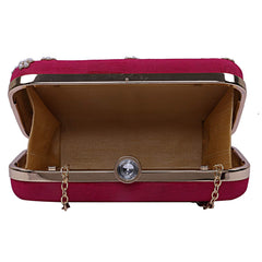 Kuber Industries Velvet 1 Piece Women’s Clutch Purse (Pink) -CTKTC7203