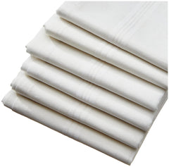 Kuber Industries Cotton Premium Collection Handkerchief|Easy Wash & Premium Cotton Fabric|Plain & Solid Color|Size 42 x 42 CM, Pack of 6 (White)