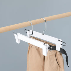 Homestic Recycled Plastic Cloth Hanger Set of 5 with Chromed Plated Steel Hook (White)